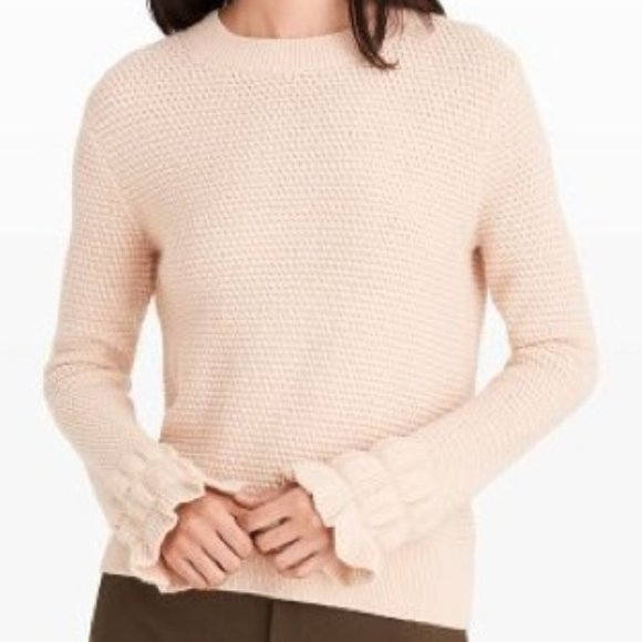 Club Monaco Cuddly Soft Sweater Ruffle Sleeves S - Picture 1 of 4